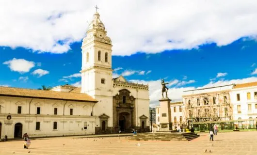 Courtyard near church in Ecuador