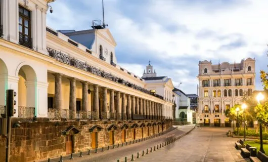 Street in Ecuador at twilight