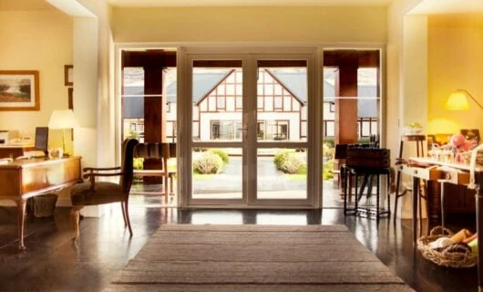 Lobby of Eolo Lodge in Patagonia region