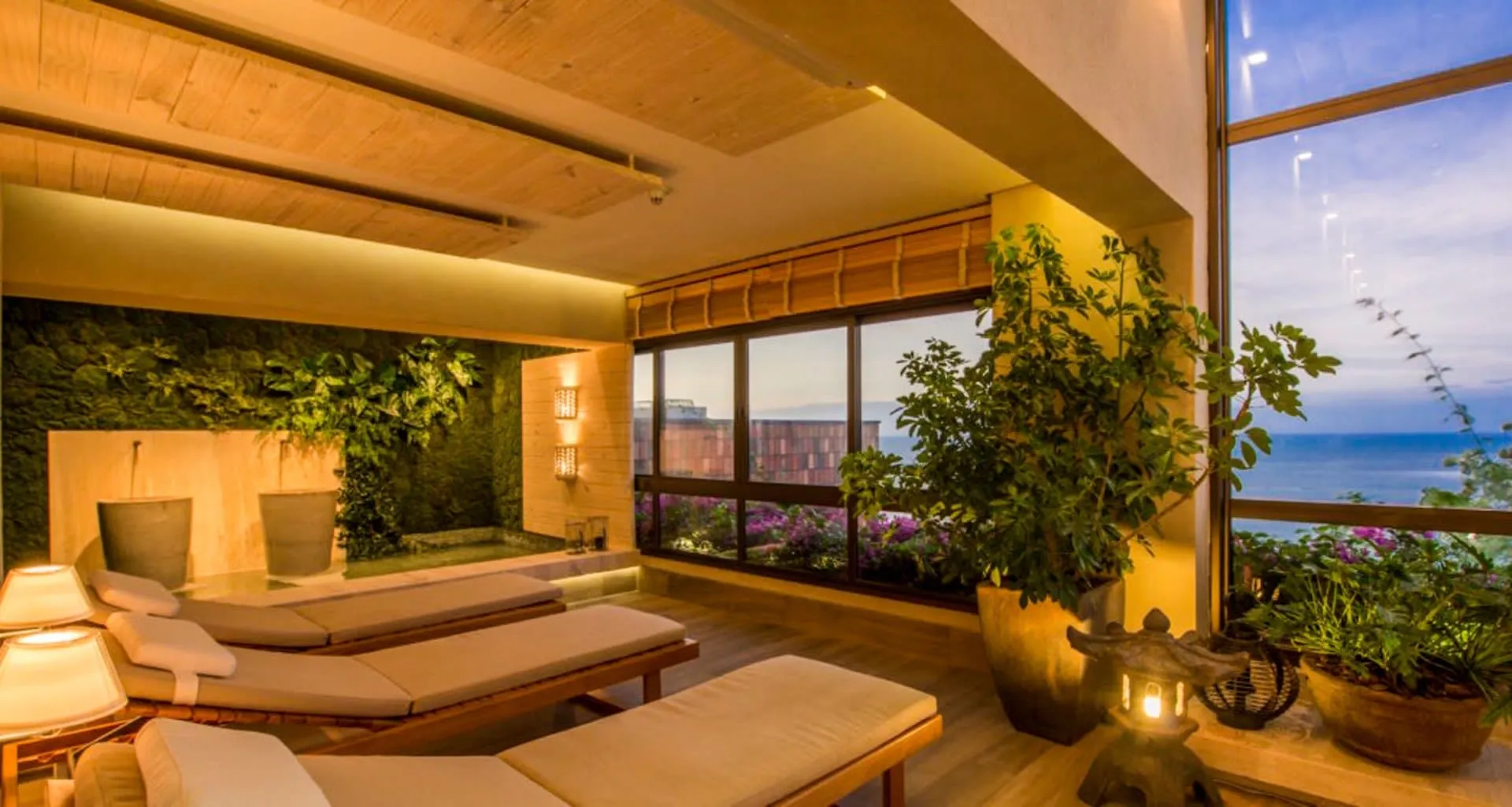 Lounge chairs with a view at South America resort