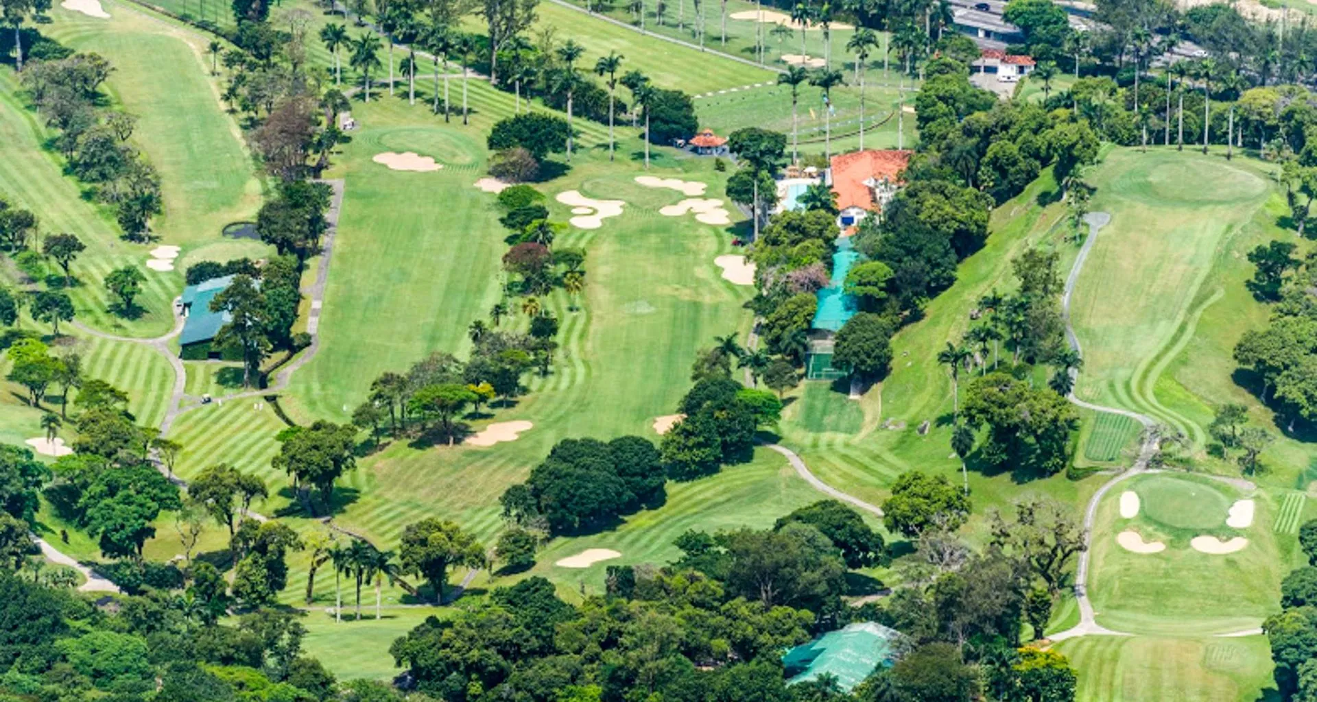 Aerial view of South America golf course