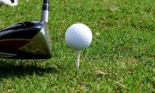 Close up of golf putt