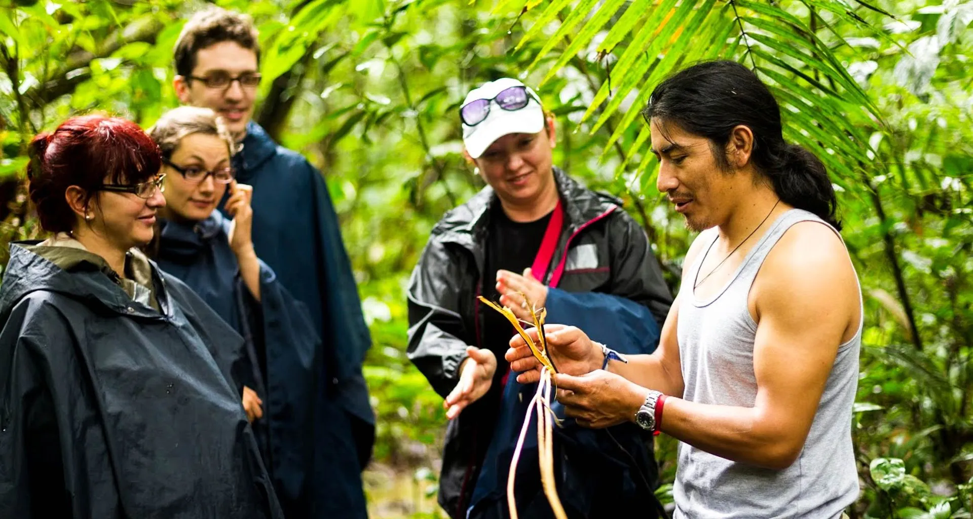 Guide does demonstration for travelers