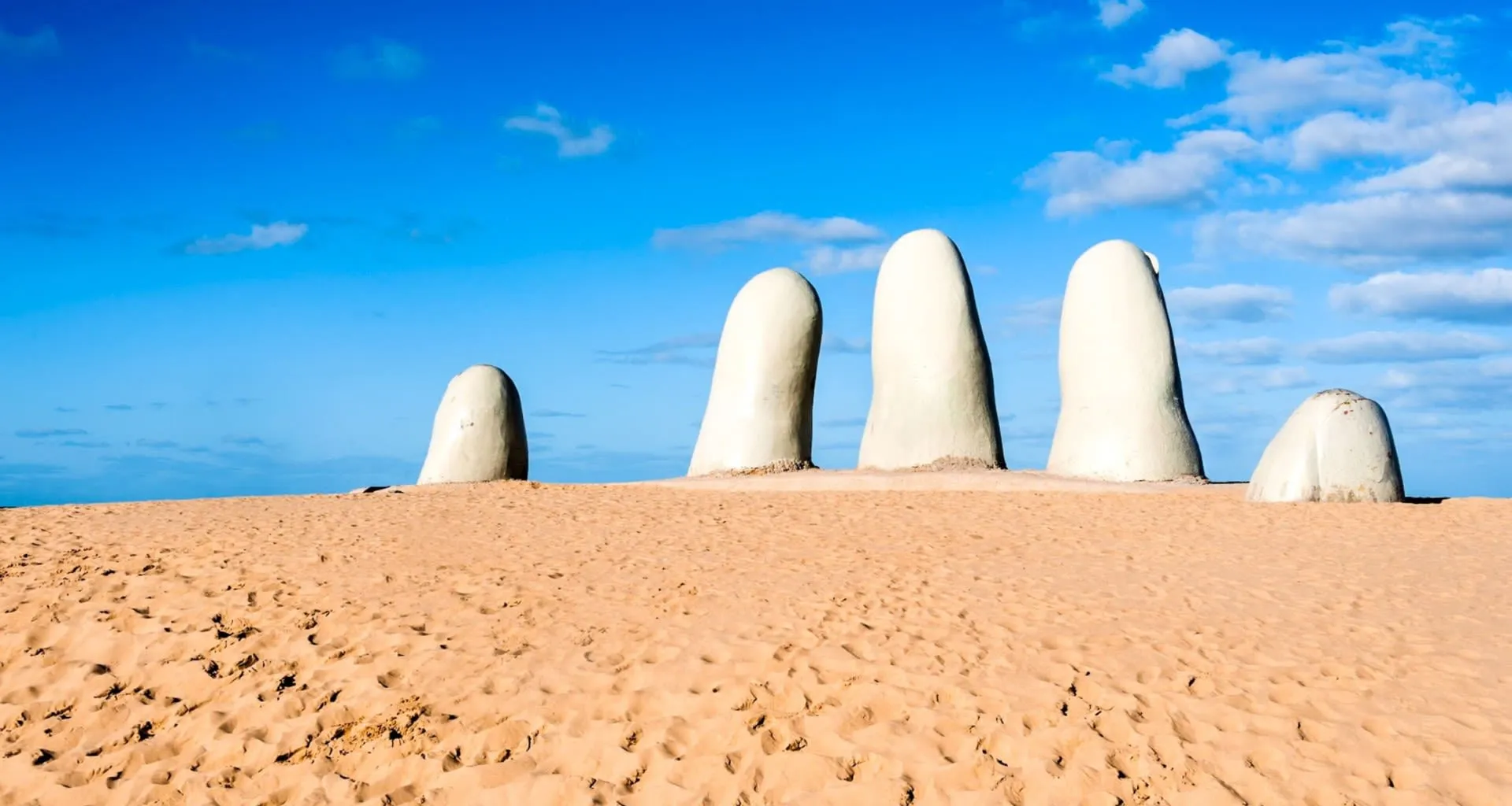 Sculpture of hand in the desert