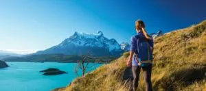 hiker on an argentina chile tour in patagonia