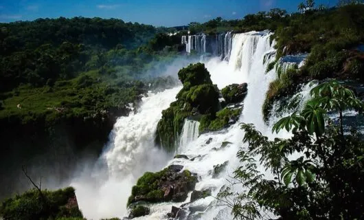 Side view of Iguazu Falls