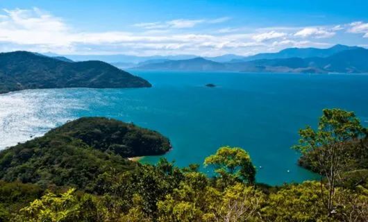 Aerial view of Ilha Grande Island in Brazil