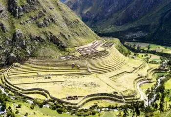 Aerial view of Inca Ruins in Peru