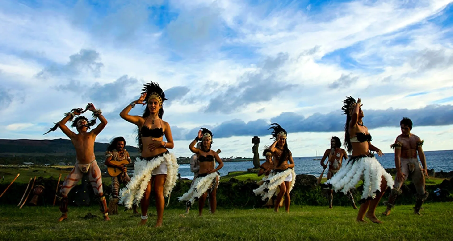 Group of dancers perform on Easter Island