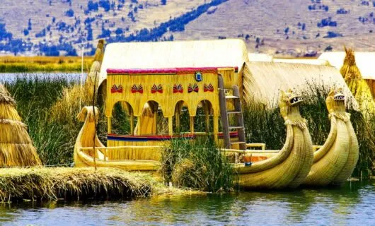Straw canoe on Lake Titicaca
