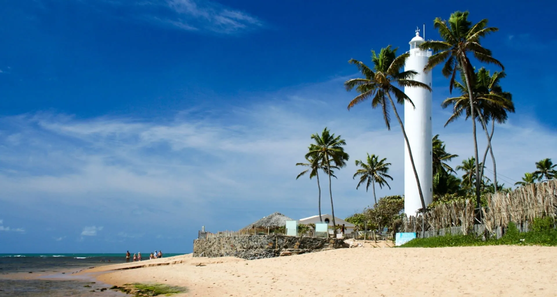 White lighthouse on Brazil beach