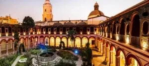 Courtyard of building in Lima City, tours here are often loved by our guests.