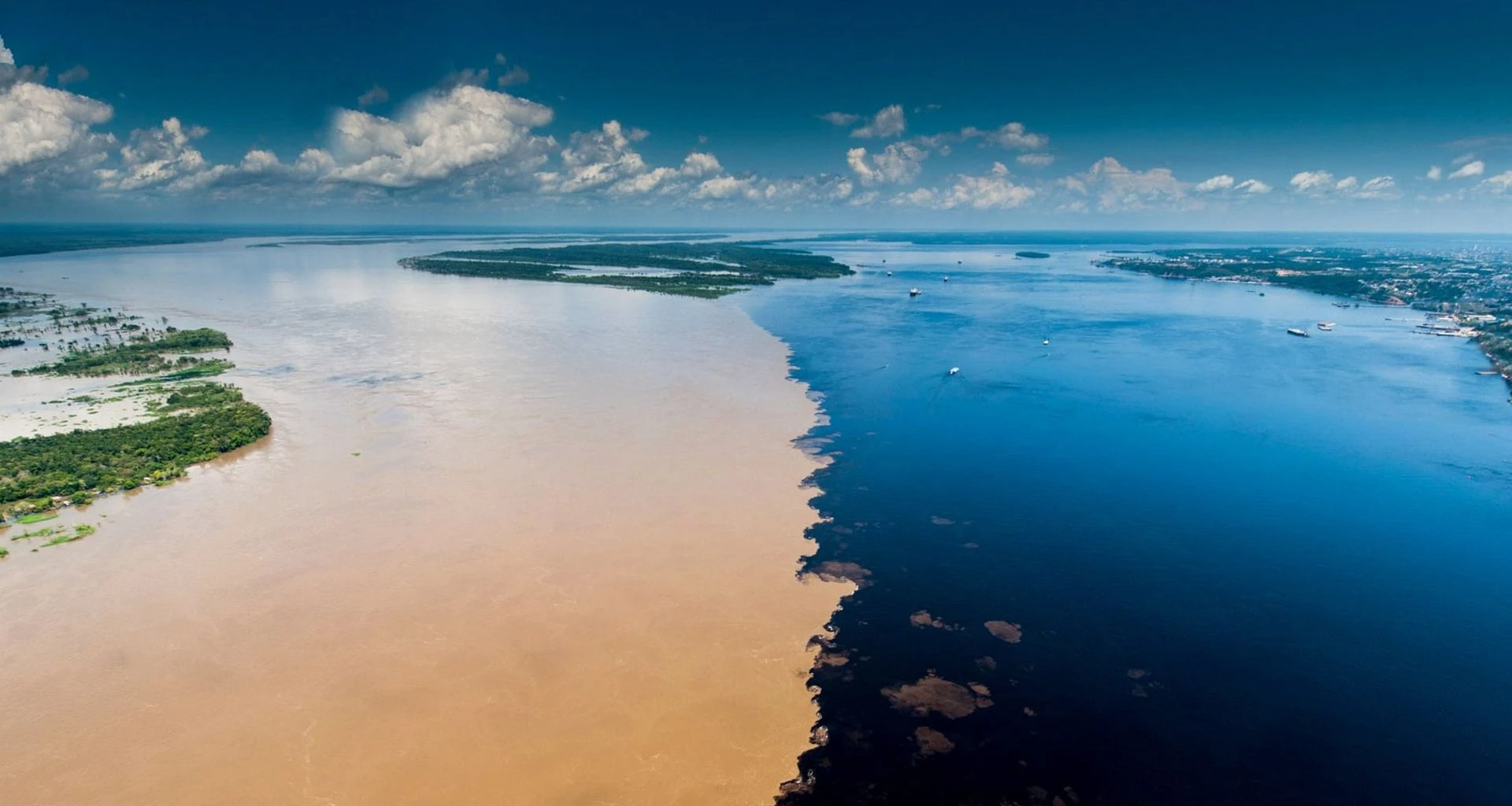 Aerial view of the Meeting of the Waters