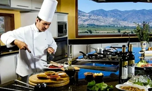 Chef makes meal in Mendoza