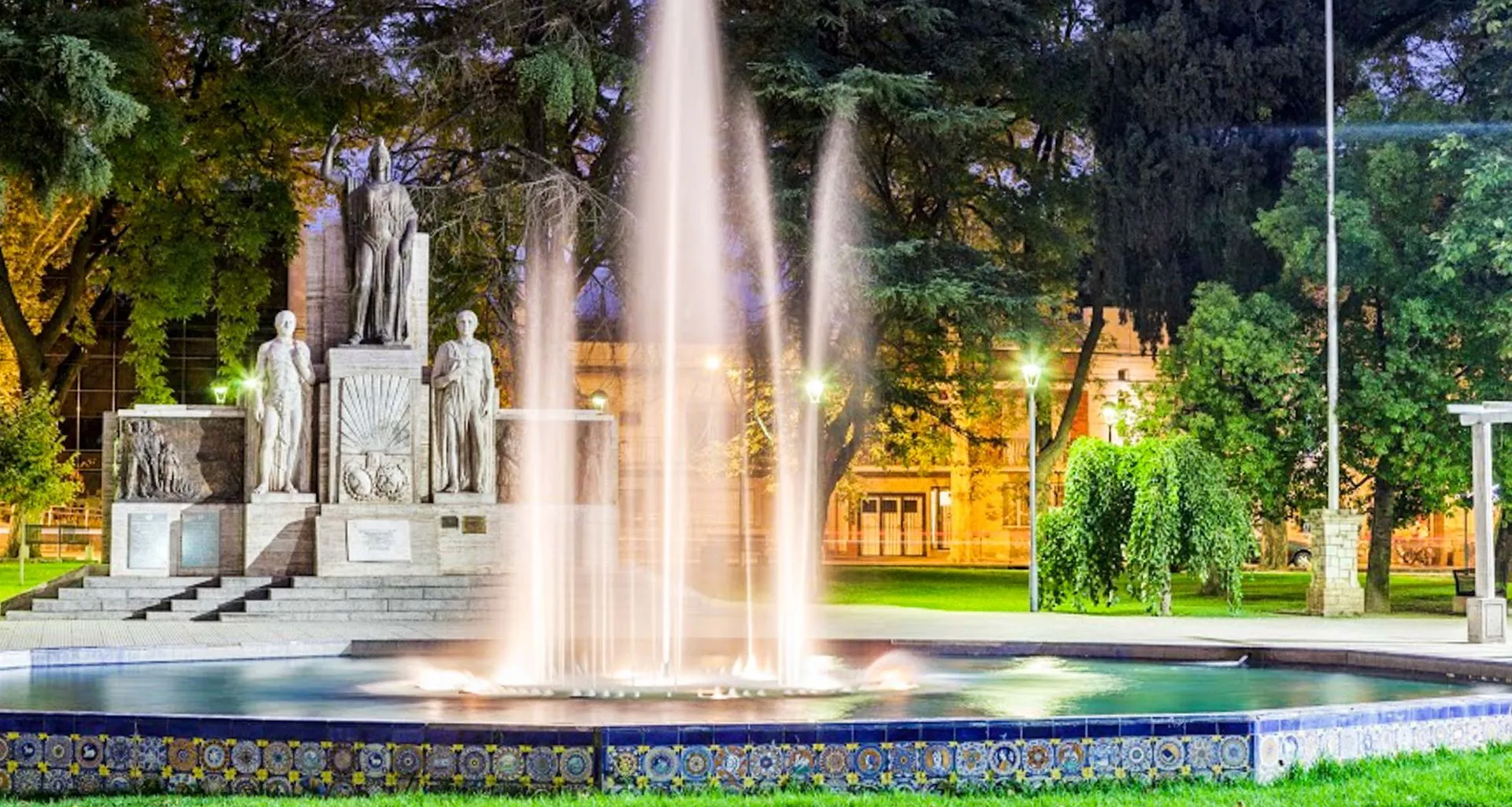 Fountain in Mendoza City plaza