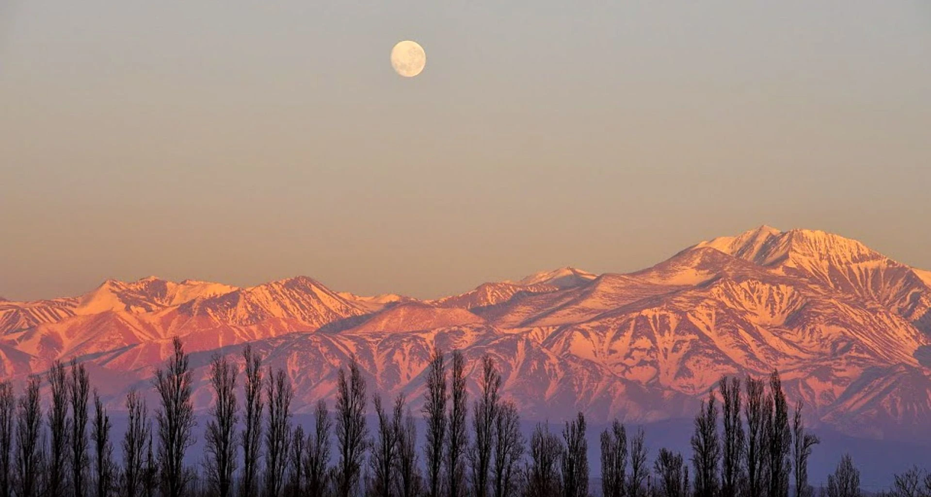 andes mountains at sunset