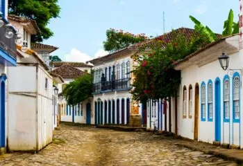 Street in historic district of Paraty, Brazil