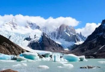 Glacial landscape of Patagonia mountains