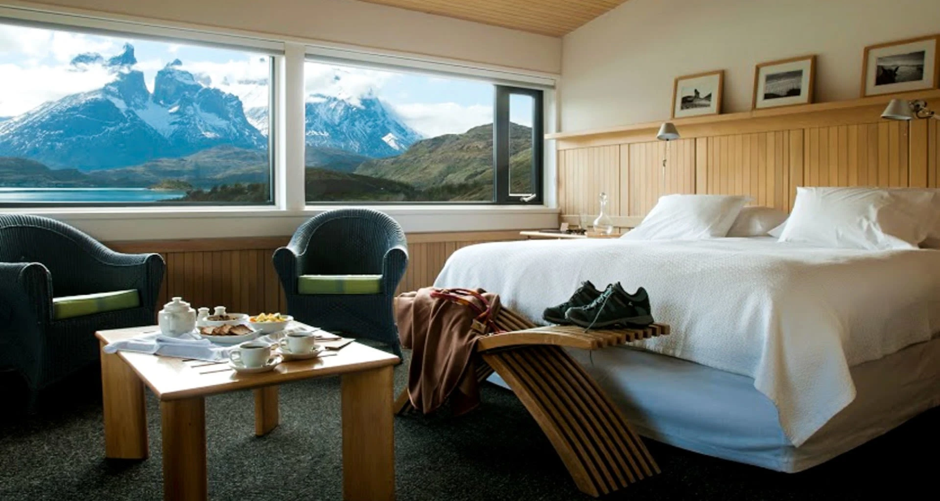 Interior of Patagonia hotel bedroom