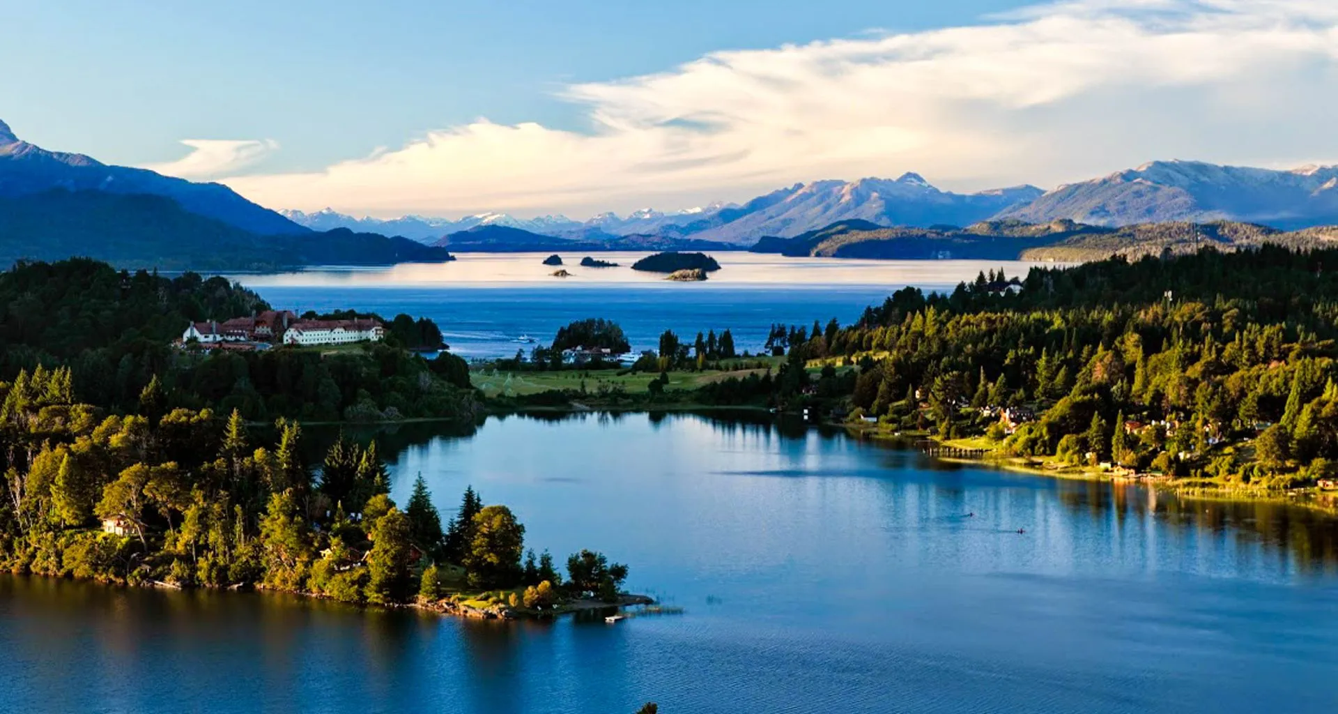 Aerial view of Patagonia lakes