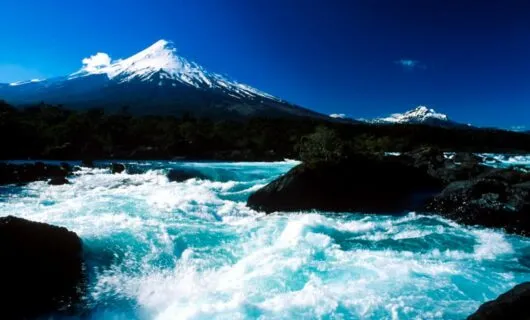 Patagonia river near mountain