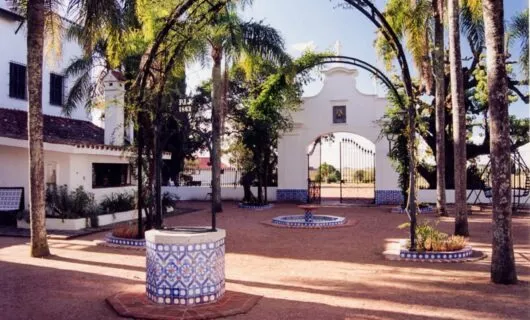 Leafy arches in courtyard in Uruguay