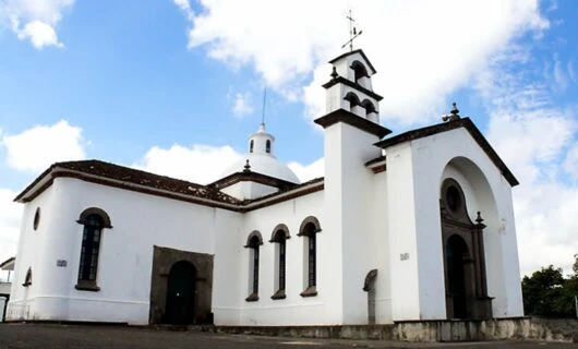 White church in Popayan, Colombia