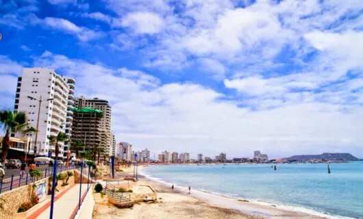 Buildings on beach of Quito, Ecuador
