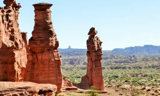 Red rock spires in South America