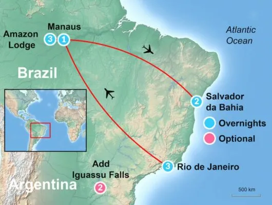 Brazil Itinerary Map