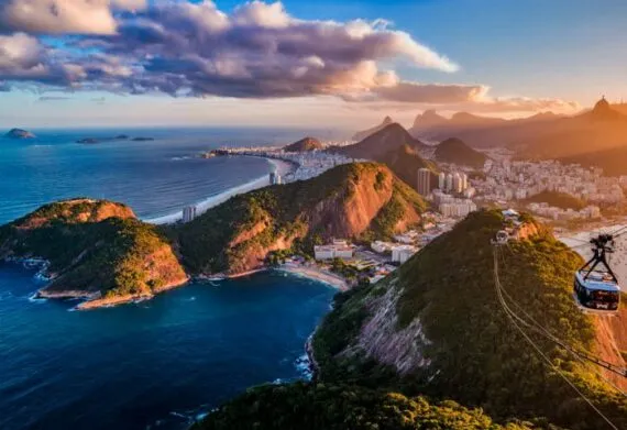 View of Rio de Janeiro from Sugarloaf Mountain on a tour of Brazil