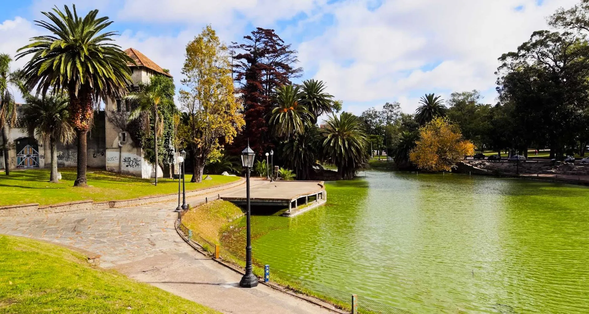 Path along riverside leading to small dock