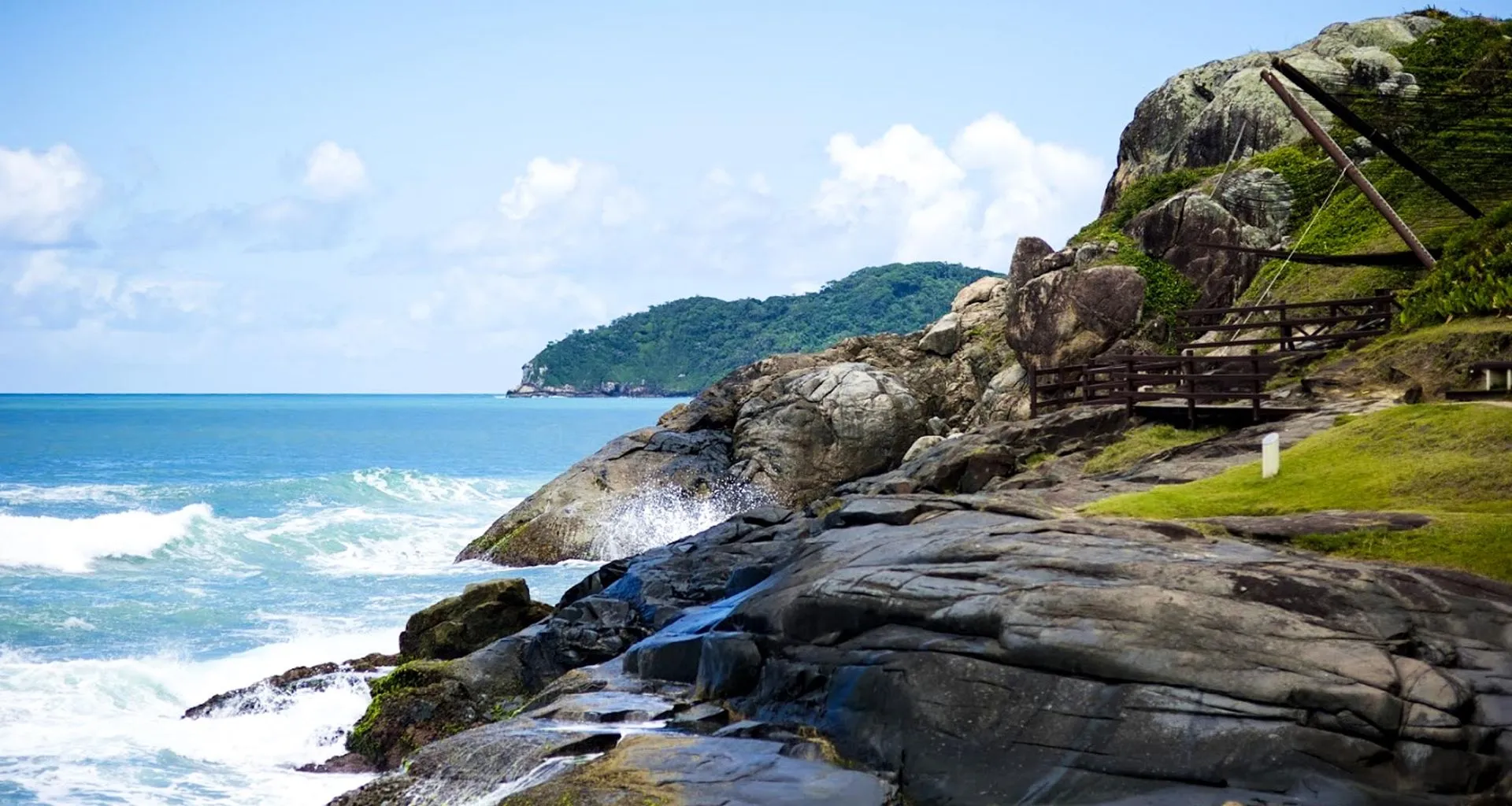 Rocky shoreline of Brazil beach