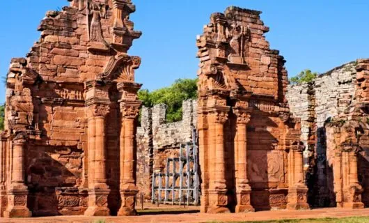 Gate in wall of South America ruins