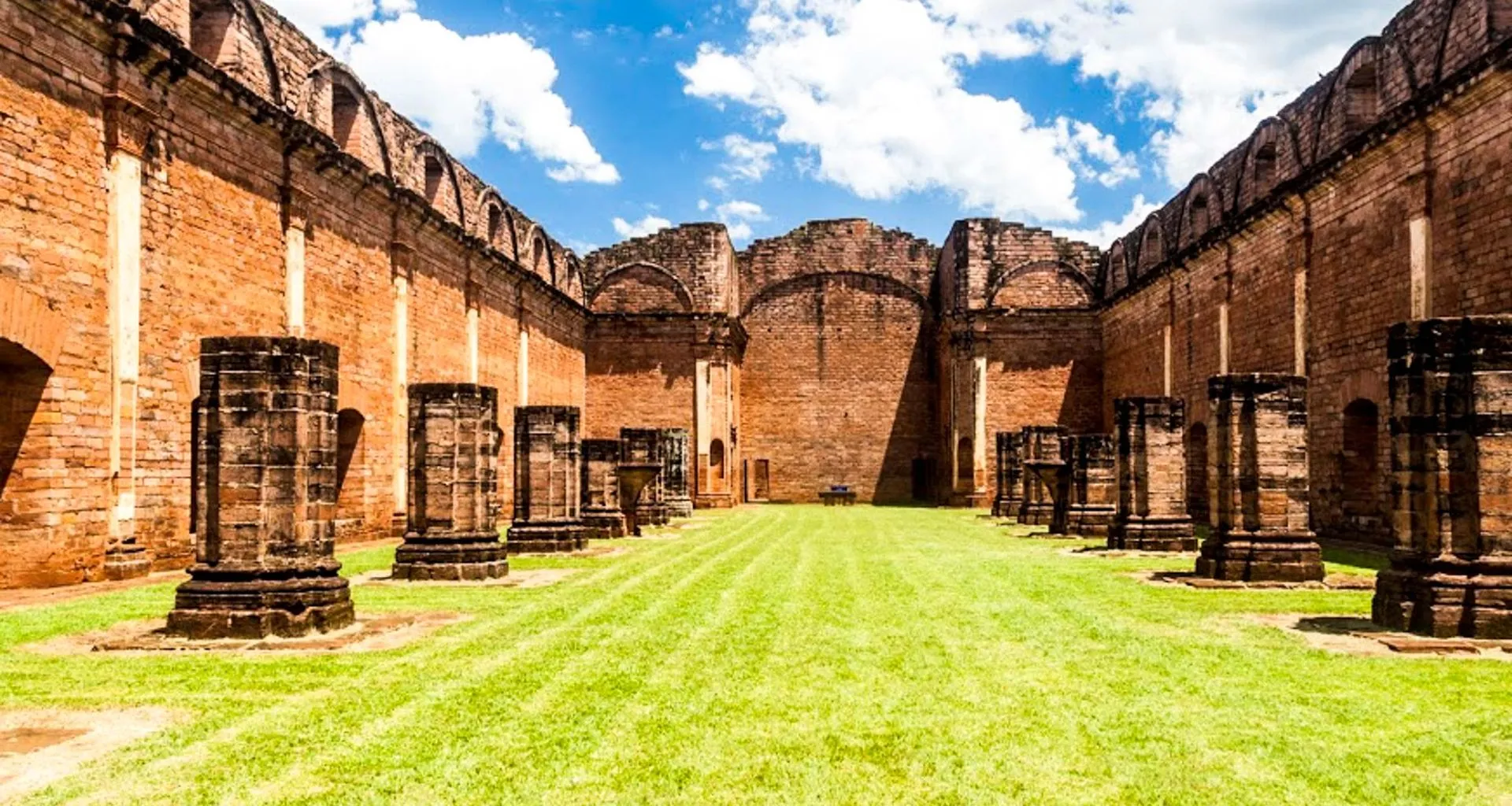 Pillars within ruin walls