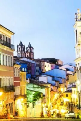 Street in Salvador da Bahia at sunset