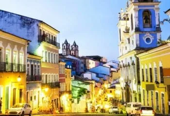Street in Salvador da Bahia at sunset
