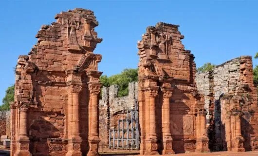 Main temple entrance of San Ignacio Missionary Ruins