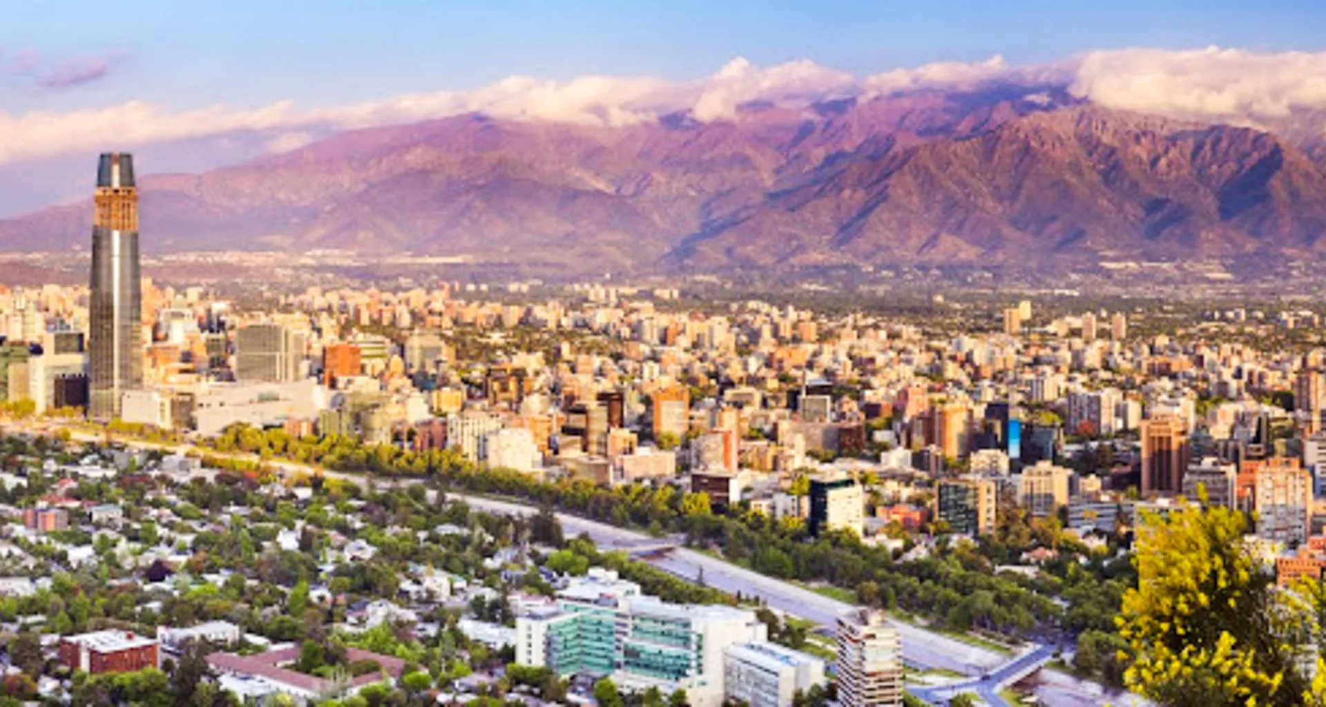 Aerial view of Santiago