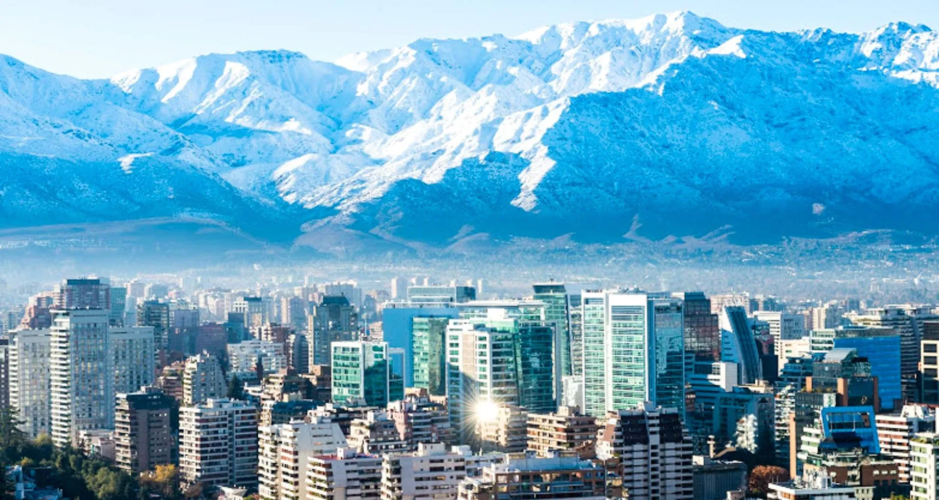View of Santiago and the mountains behind the city