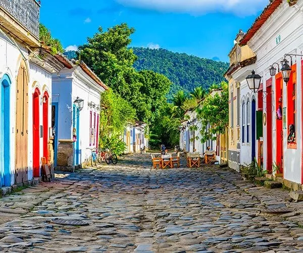 old street in Paraty on UNESCO tour