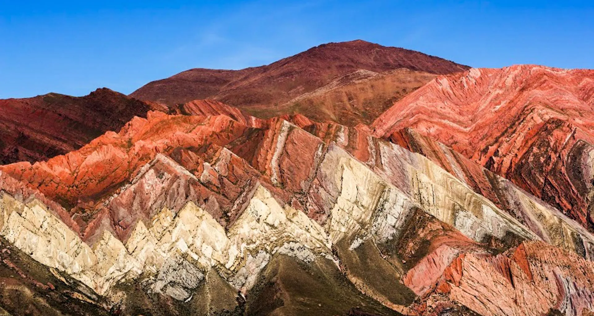 Striped red rock mountains
