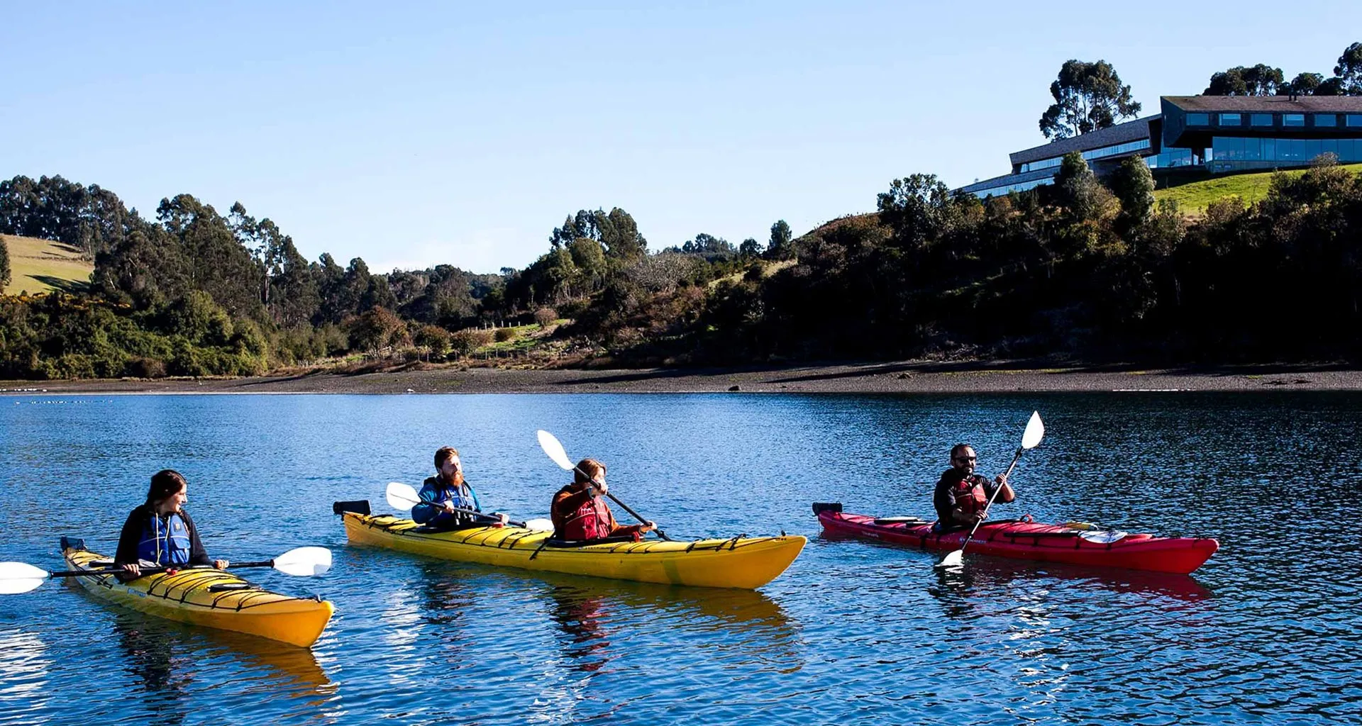 Kayakers near Tierra Chile Hotel