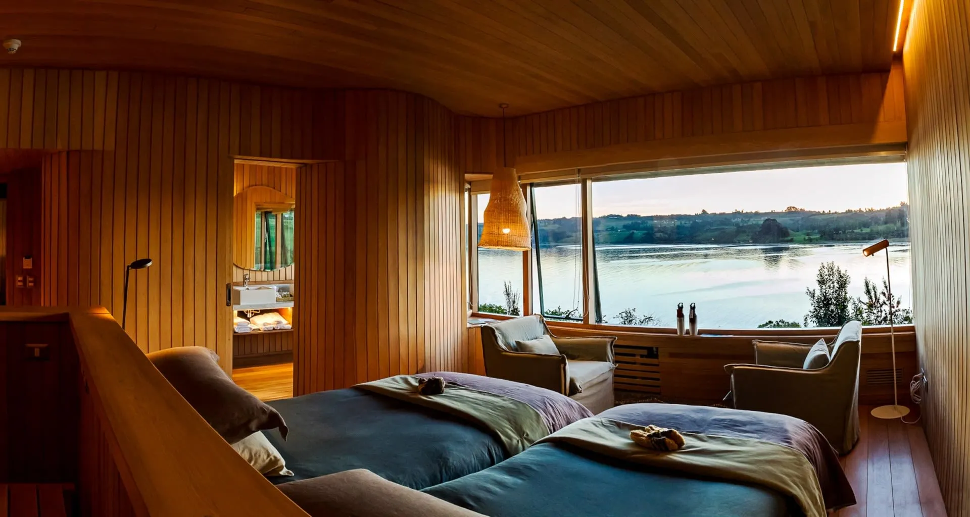 Interior of Tierra Chiloe Hotel room