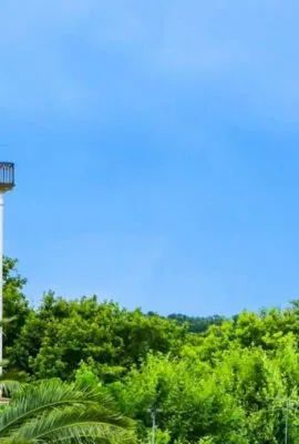 Historic church towers in Uruguay