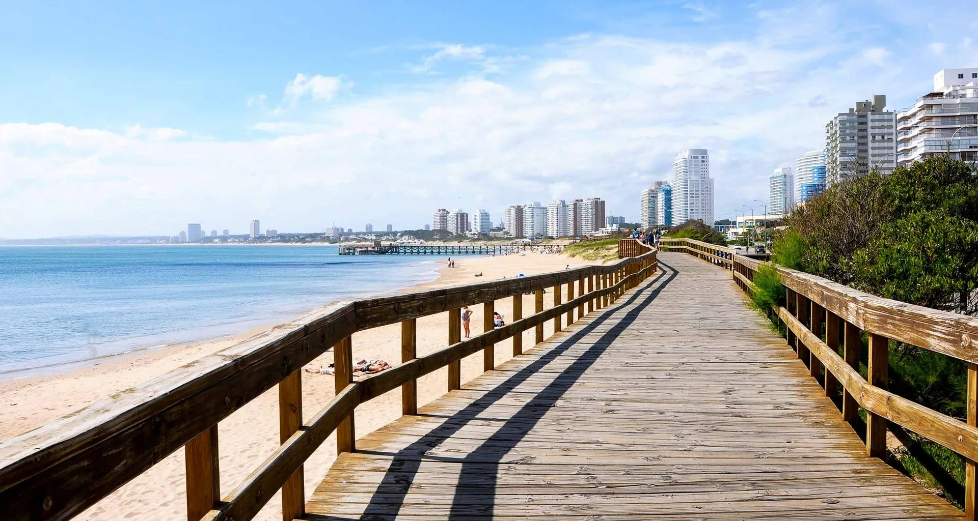 Boardwalk along beach in Uruguay city
