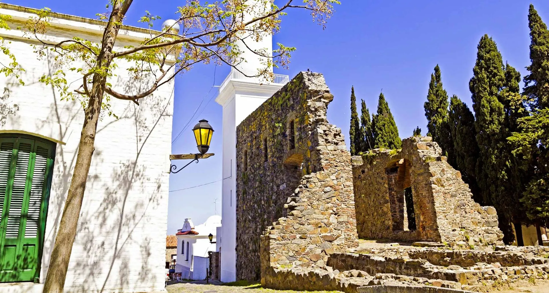 Ruined stone building in Uruguay town