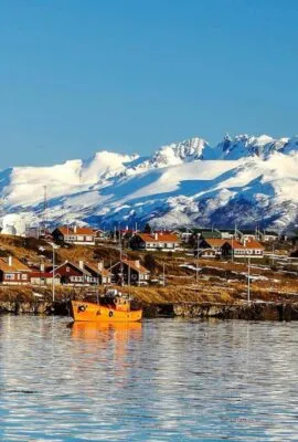 Ushuaia Harbor with sailboat