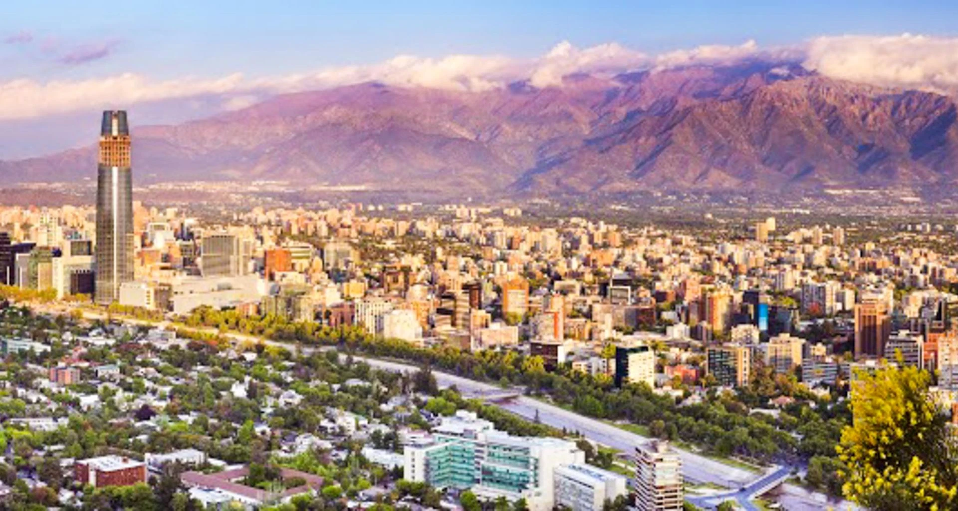 Aerial view of Santiago