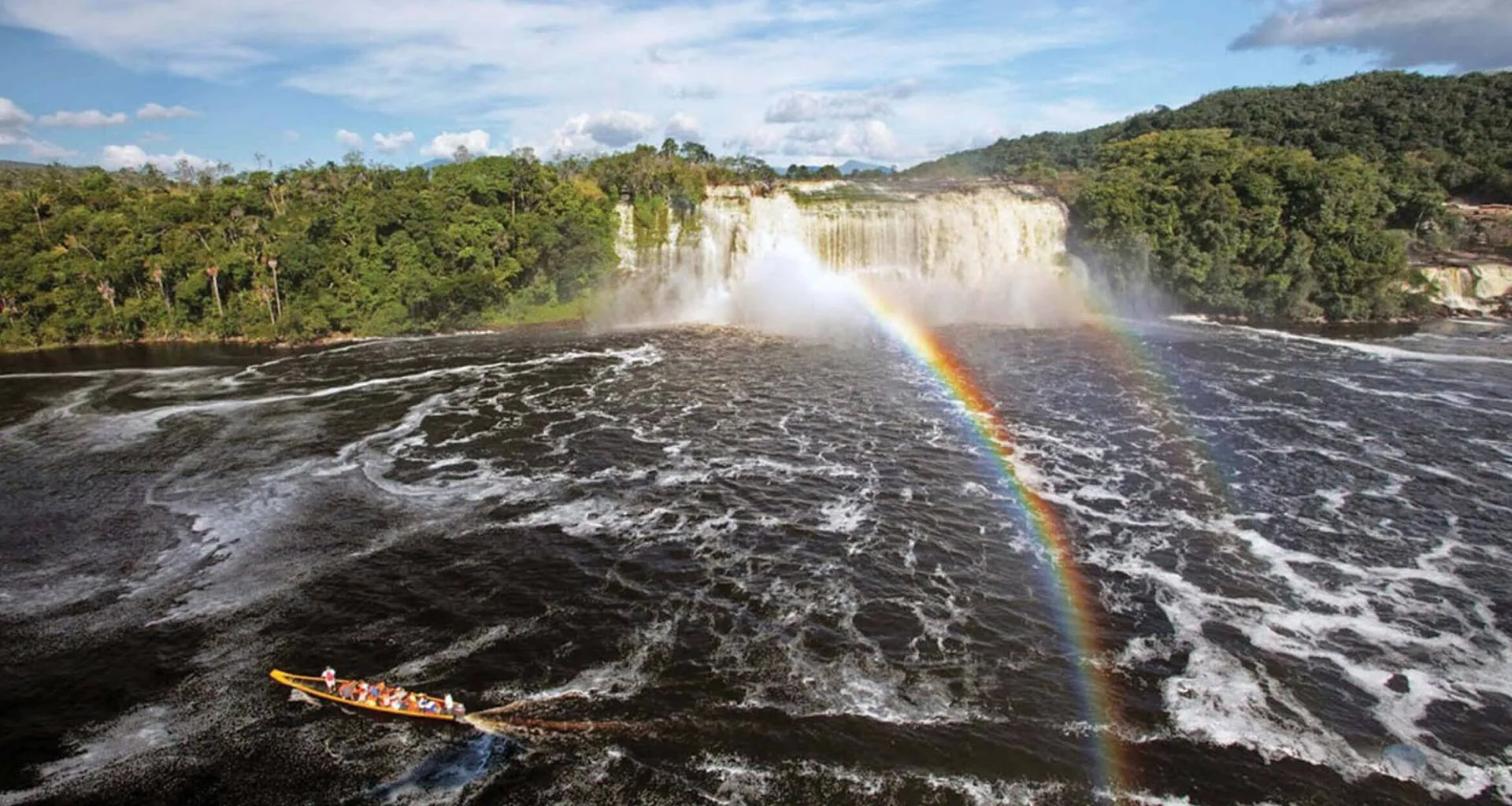 Boat in Canaima National Park in Venezuela